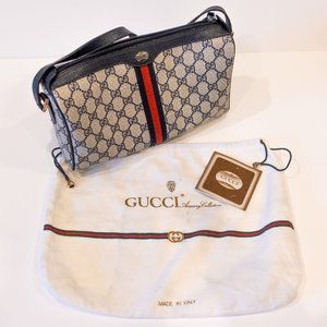 Vintage Gucci 80's Accessory Collection Canvas Crossbody Bag with dust cover